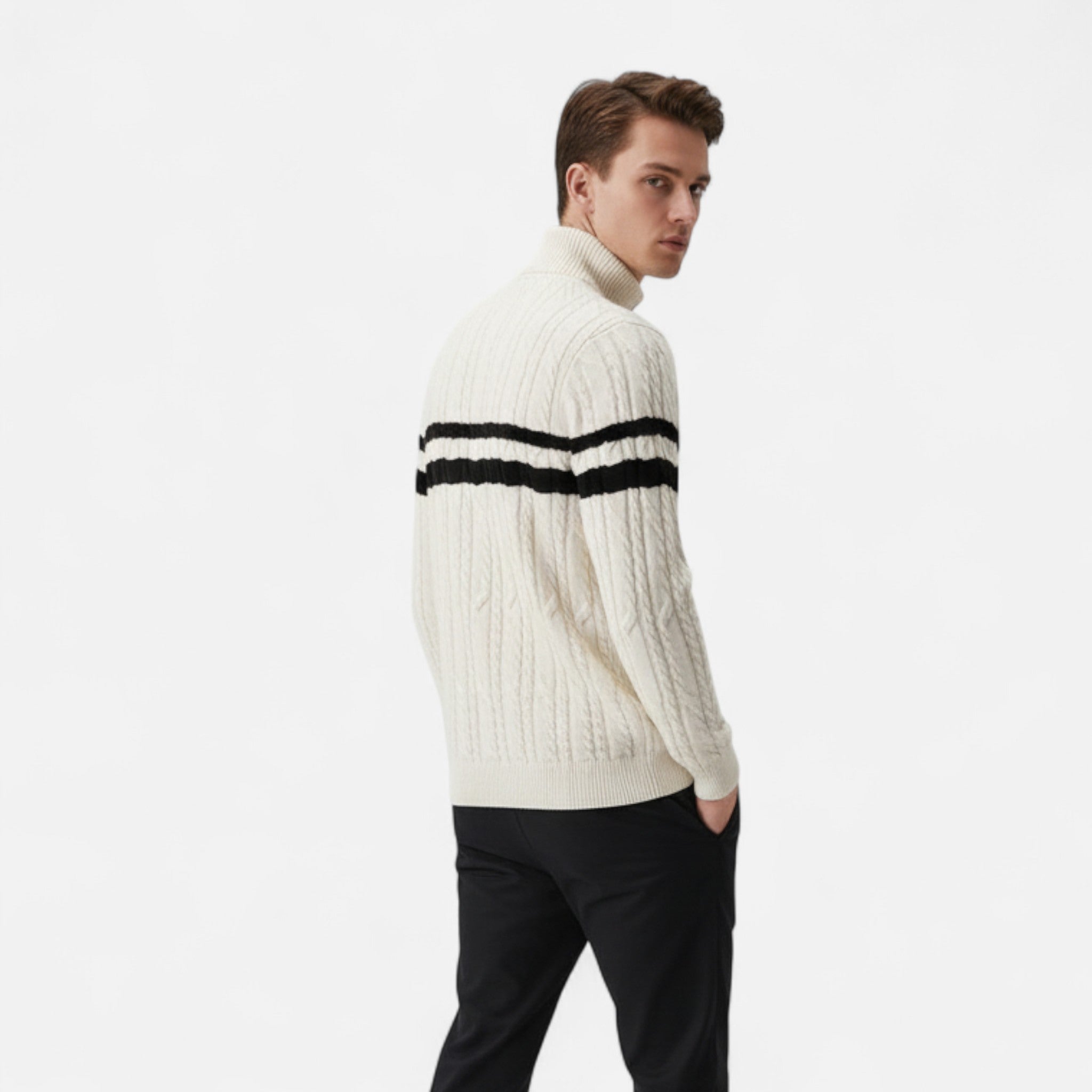 Vellardo Moda | Men's High Collar Zipper Sweater