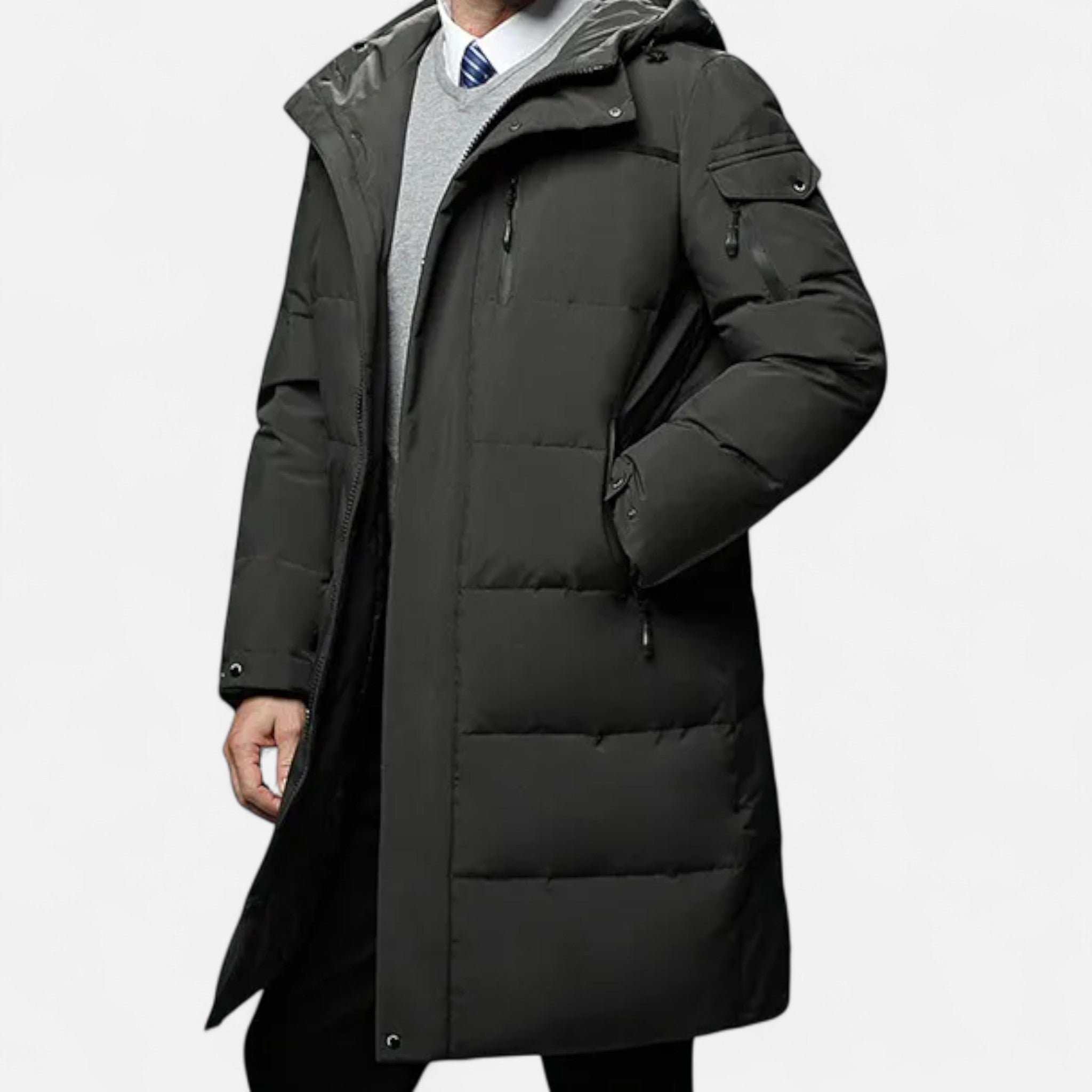 Vellardo Moda | Men's Long Quilted Winter Coat – Warmth and Style