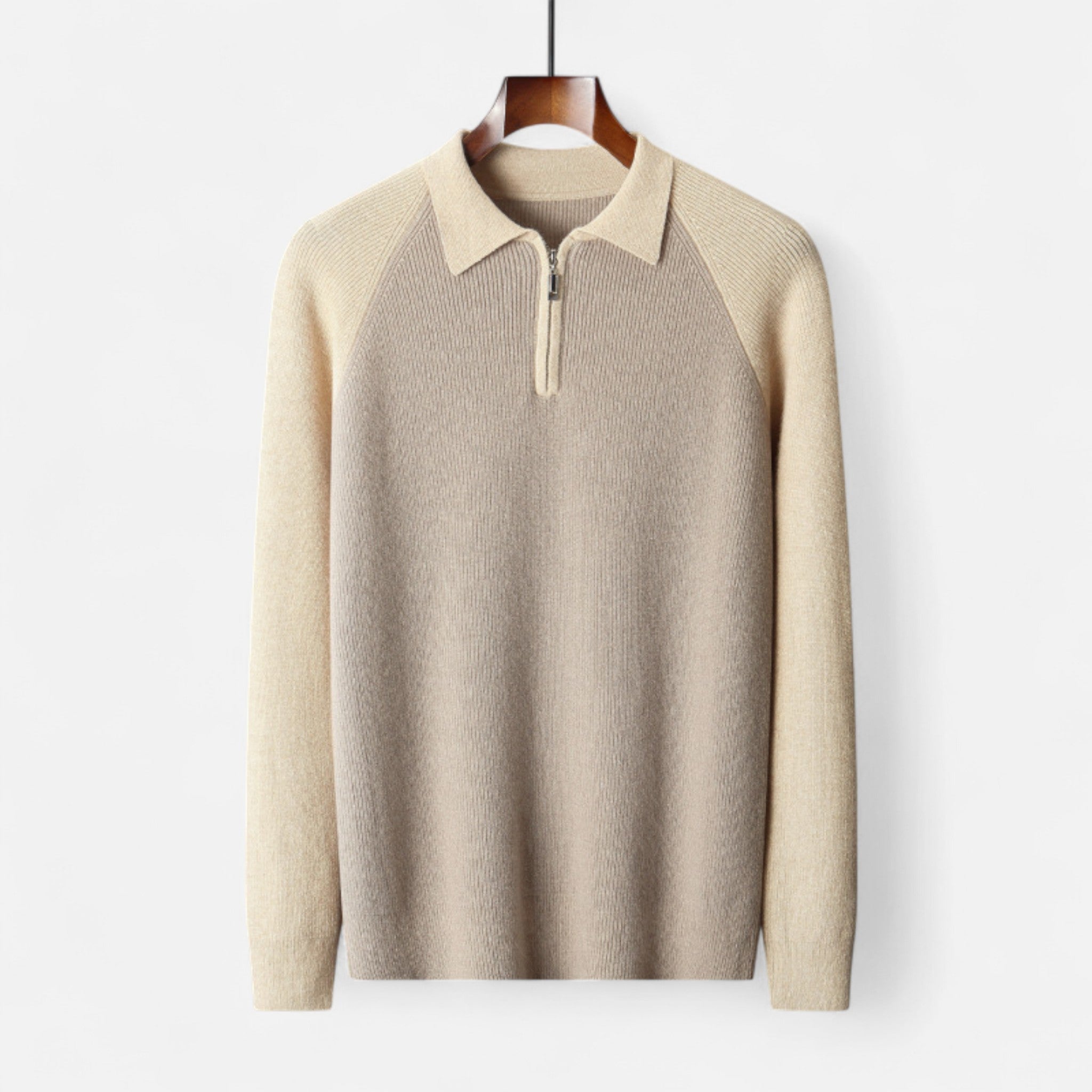 Vellardo Moda | Men's Half-Zip Sweater – Contrasting Elegance and Comfort