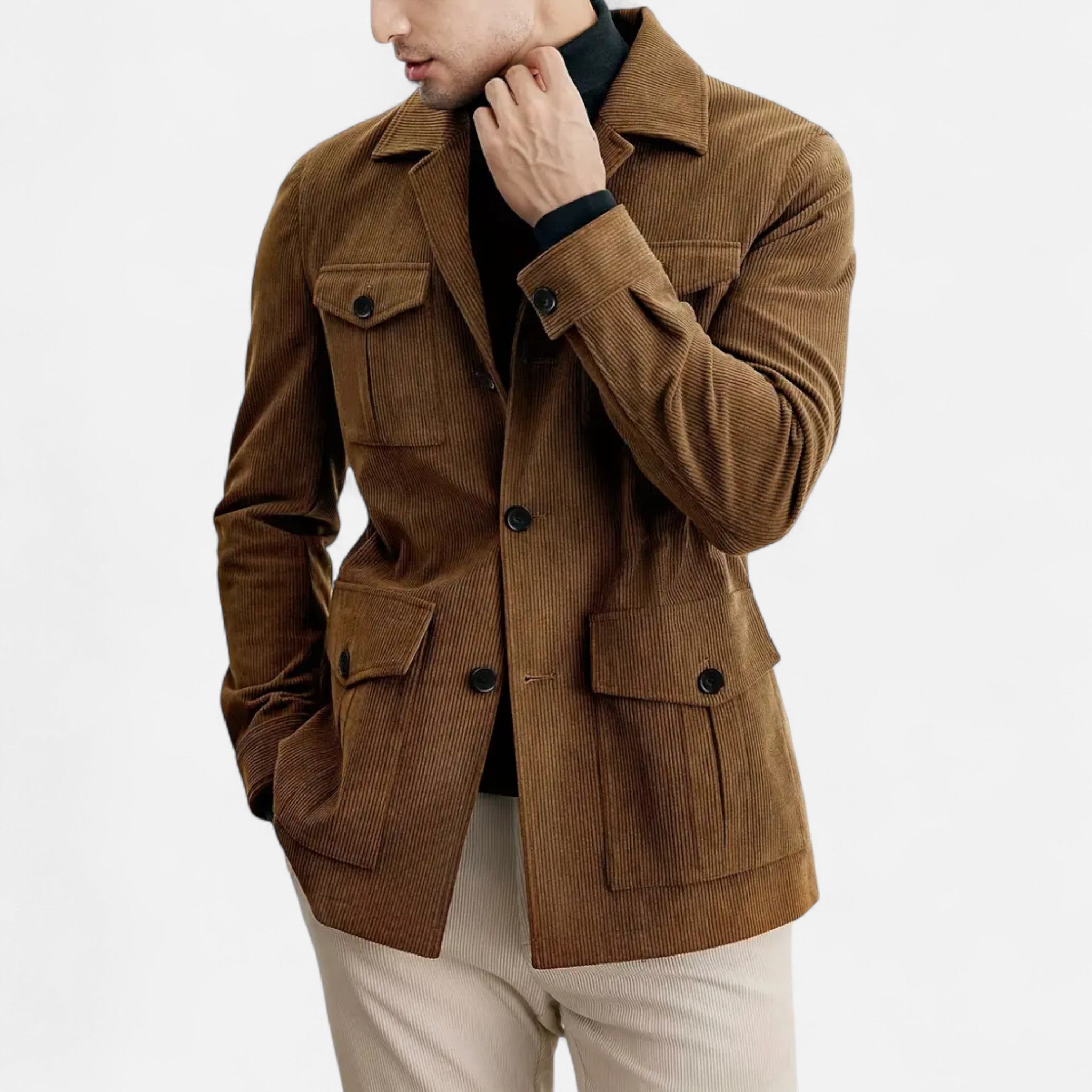 Vellardo Moda | Men's Corduroy Blazer – Brown Retro Style