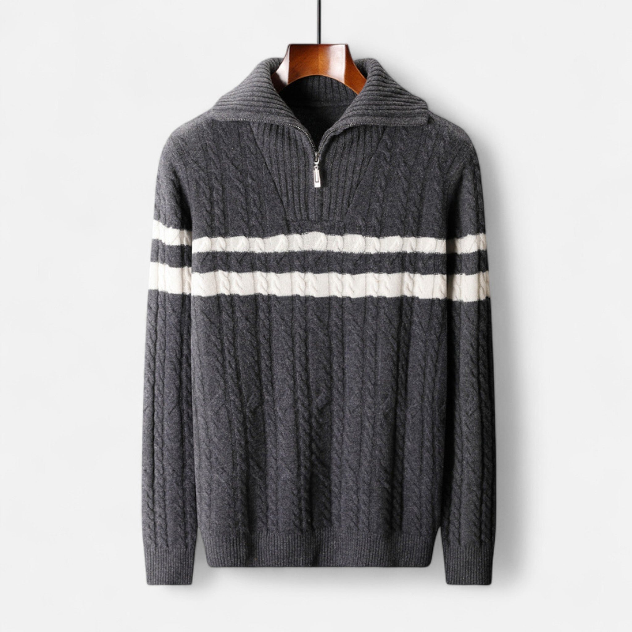 Vellardo Moda | Men's High Collar Zipper Sweater