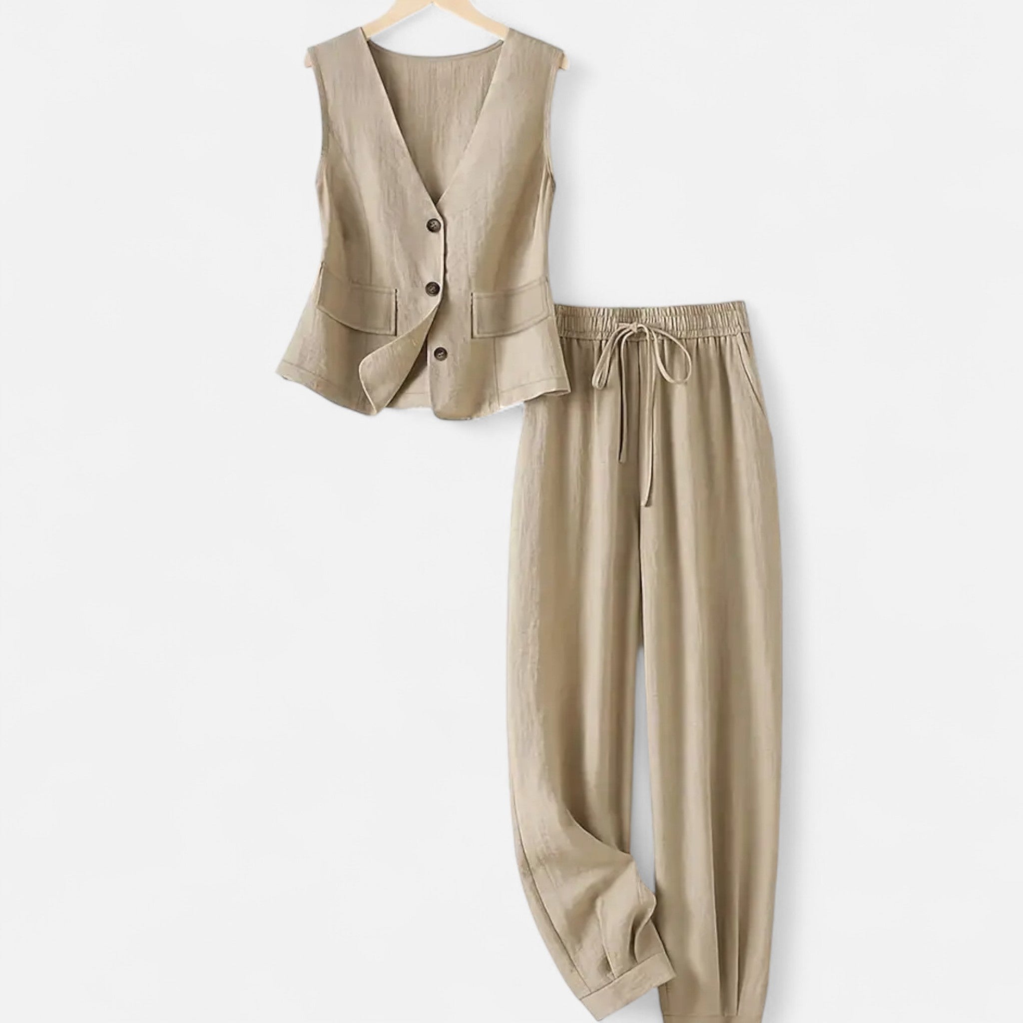 Vellardo Moda | Women's Linen Suit – Vest and Pants