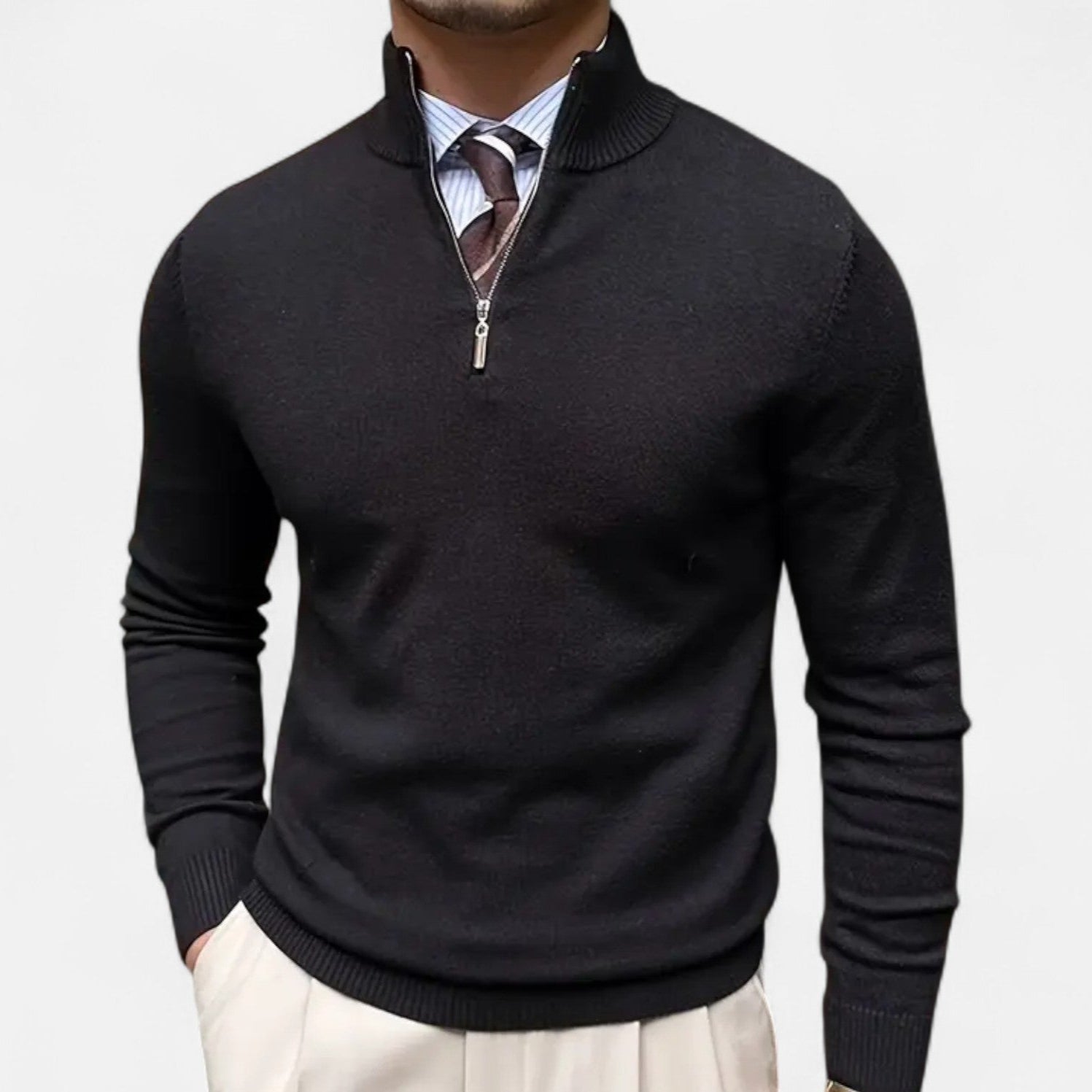 Vellardo Moda | Men's Knitted Cardigan – Casual Elegance with a Zipper