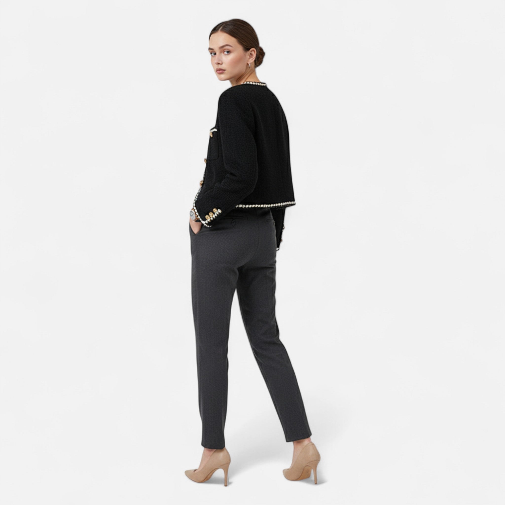 Vellardo Moda | Women's Short Tweed Jacket – Timeless Elegance