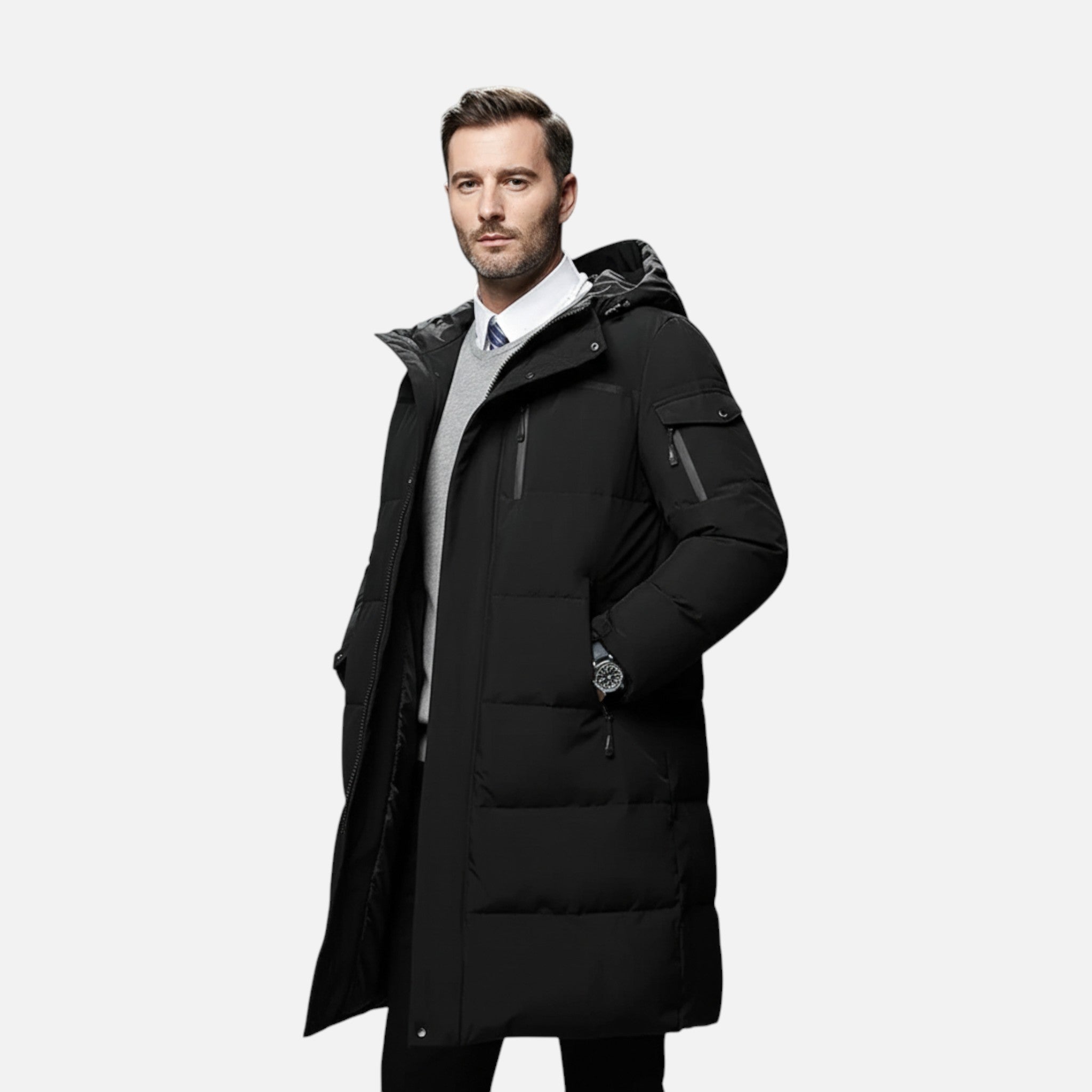 Vellardo Moda | Men's Long Quilted Winter Coat – Warmth and Style