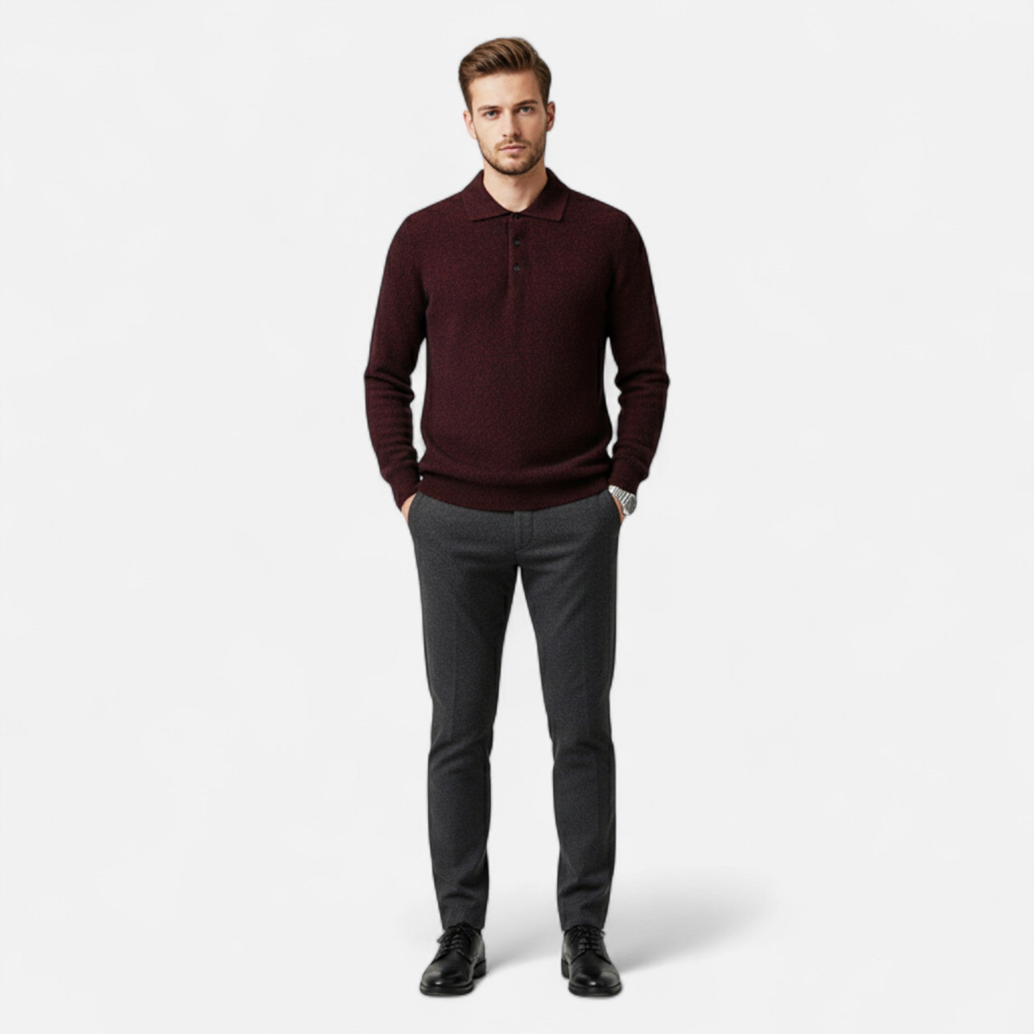 Vellardo Moda | Men's Cashmere Polo Sweater – Timeless Elegance