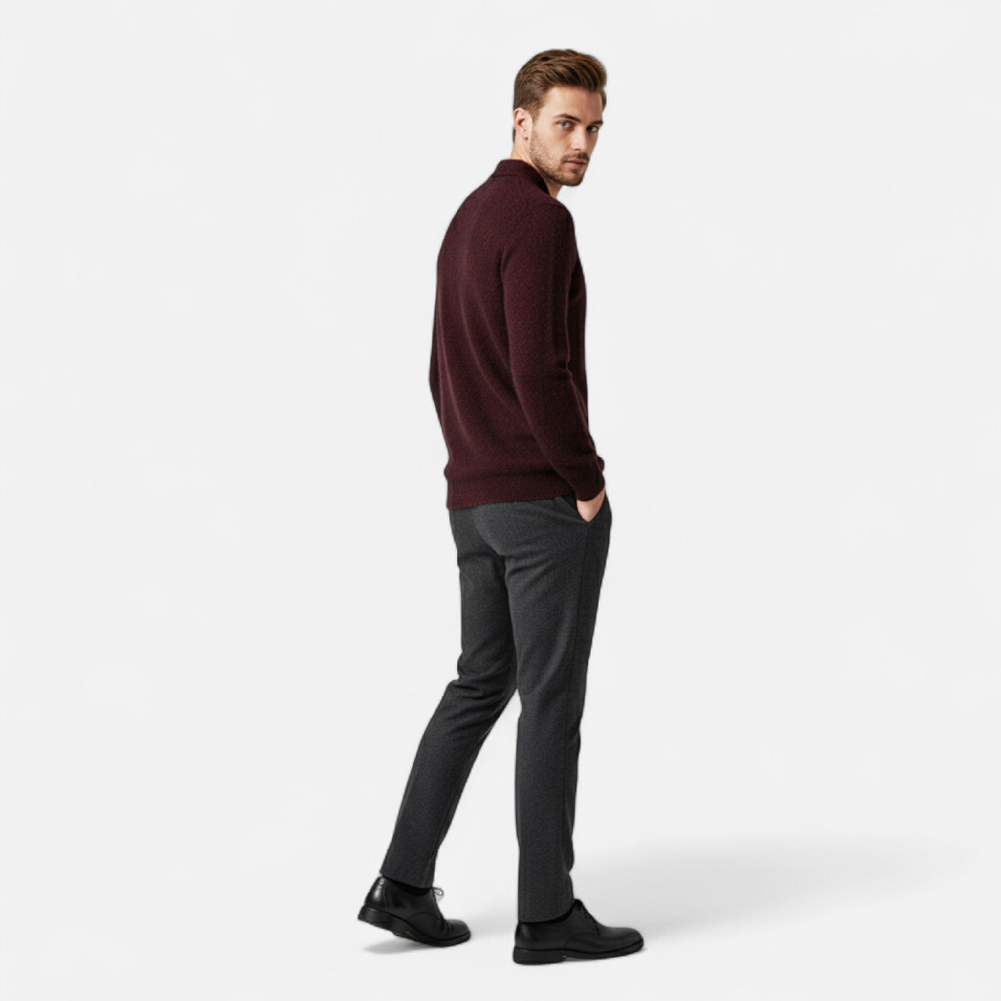 Vellardo Moda | Men's Cashmere Polo Sweater – Timeless Elegance