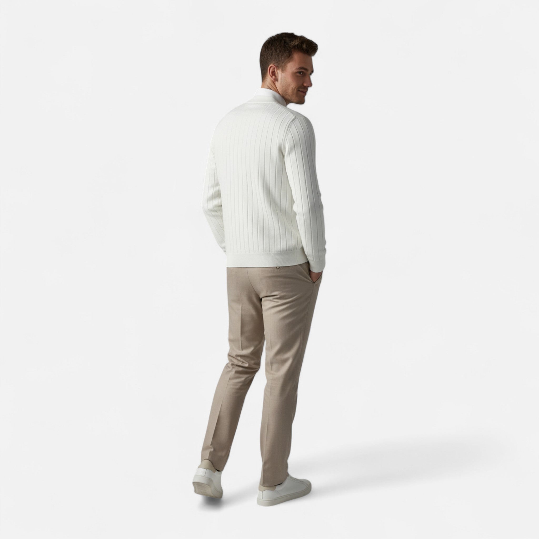 Vellardo Moda | Men's Wool Cardigan – Slim Fit and V-Neck