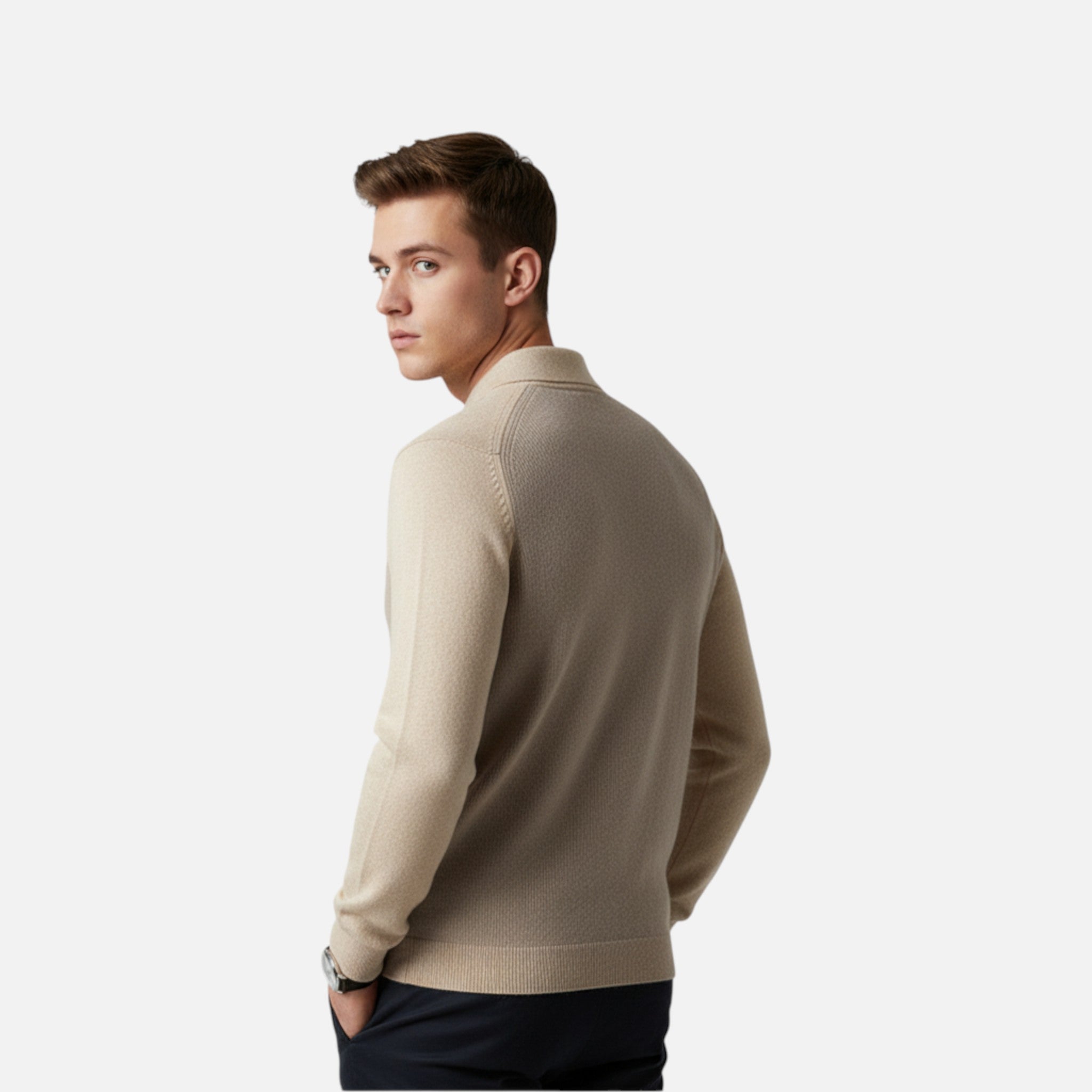 Vellardo Moda | Men's Half-Zip Sweater – Contrasting Elegance and Comfort