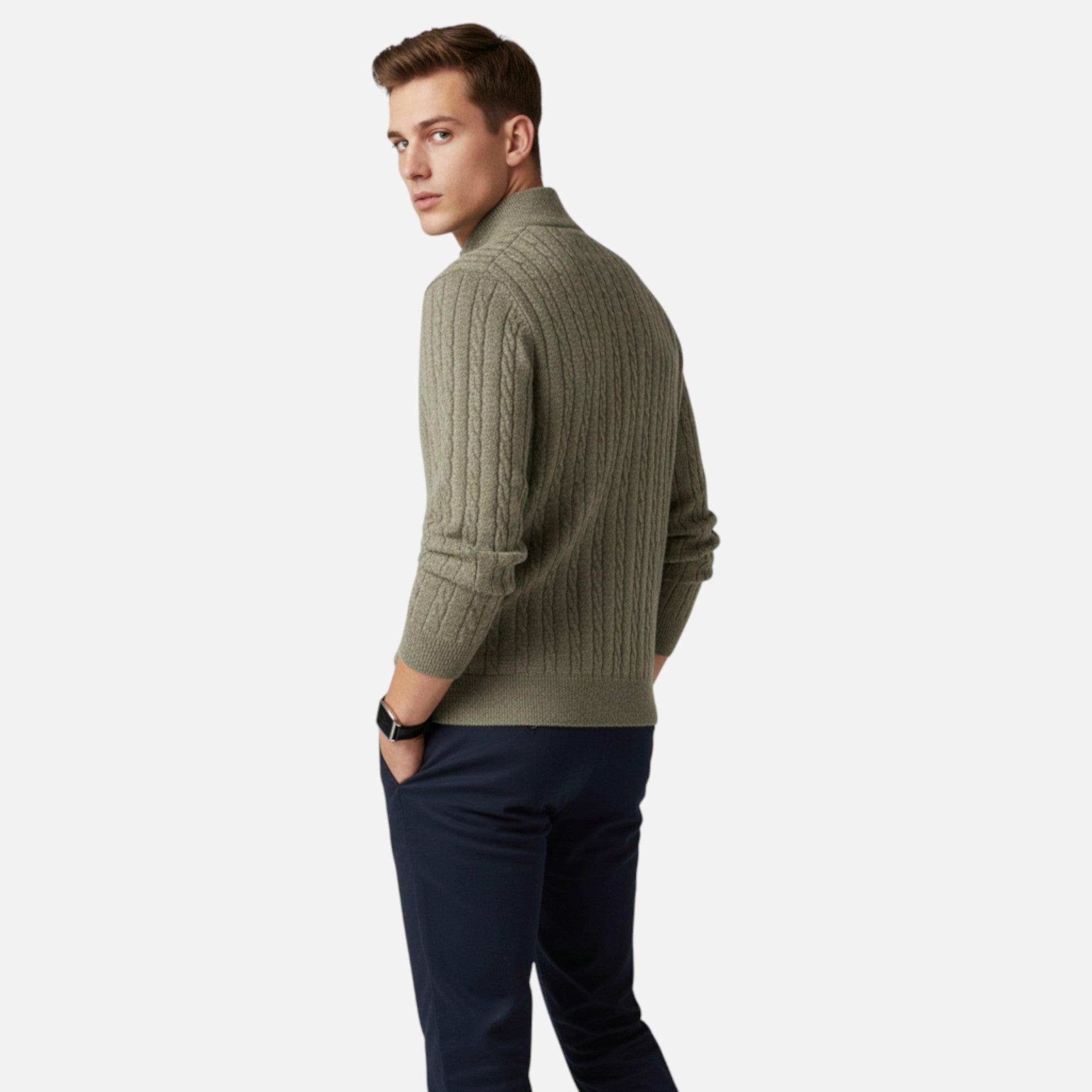 Vellardo Moda | Men's Zipper Sweater in Old Money Style