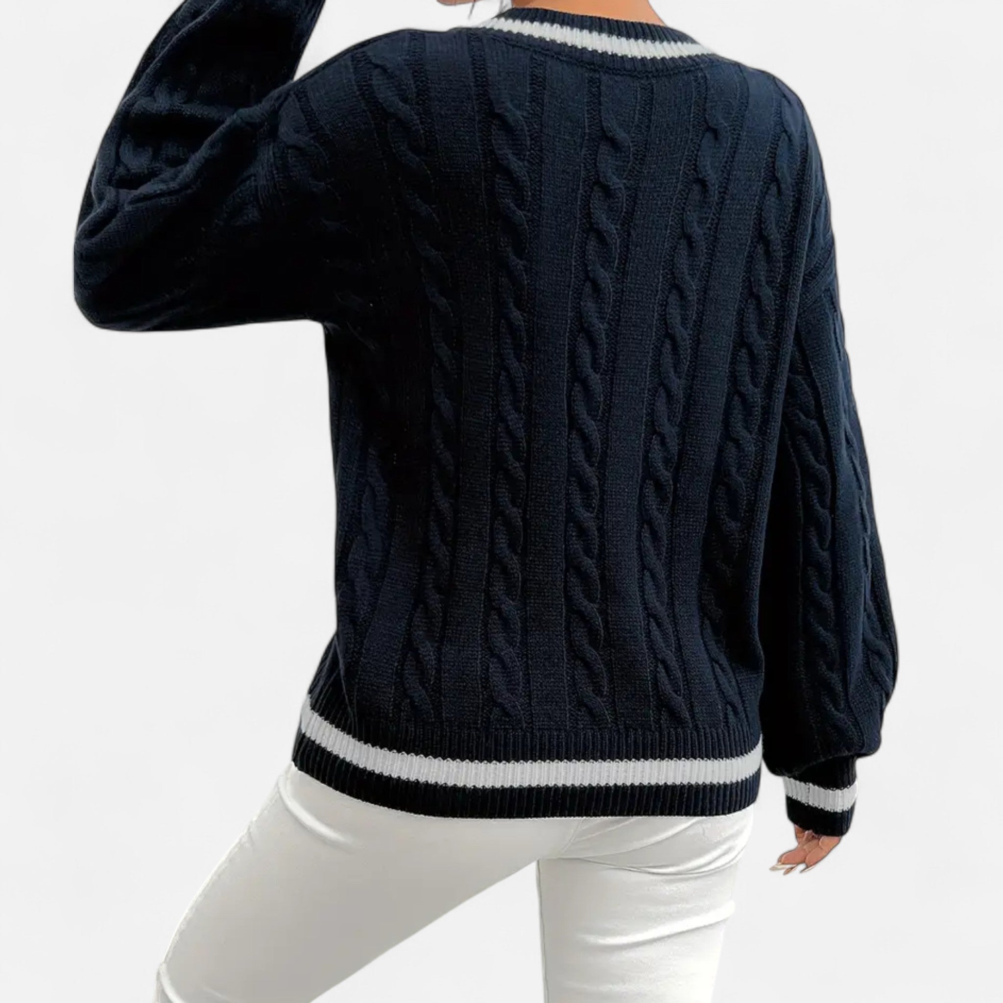 Vellardo Moda | Women's Elegant V-Neck Sweater – Subtle Style and Comfort