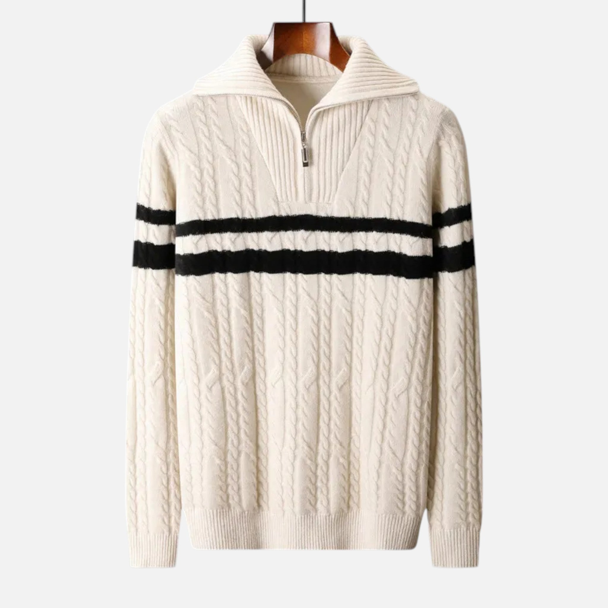 Vellardo Moda | Men's High Collar Zipper Sweater