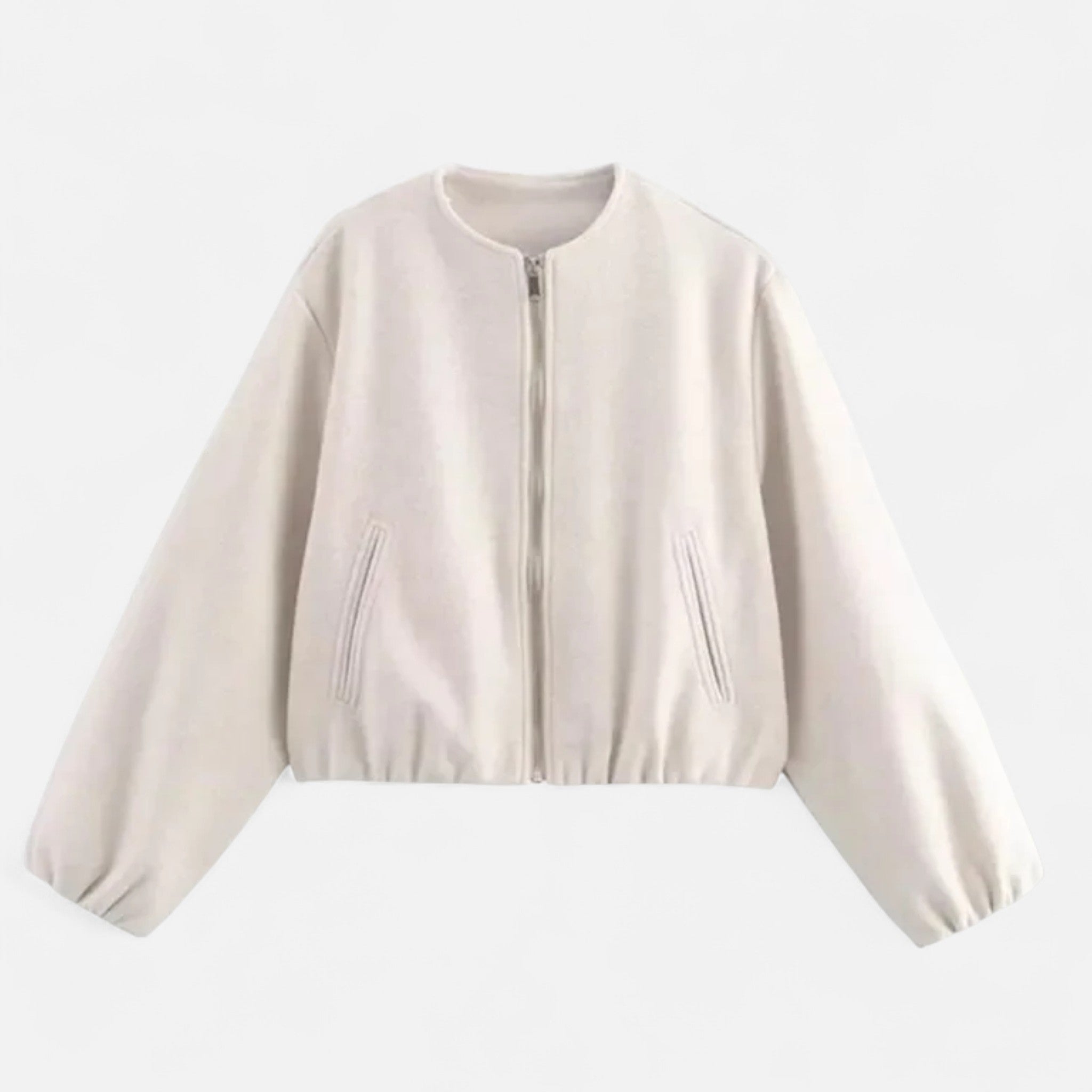 Vellardo Moda | Women's Soft Bomber Jacket with Round Neck – Elegant Comfort