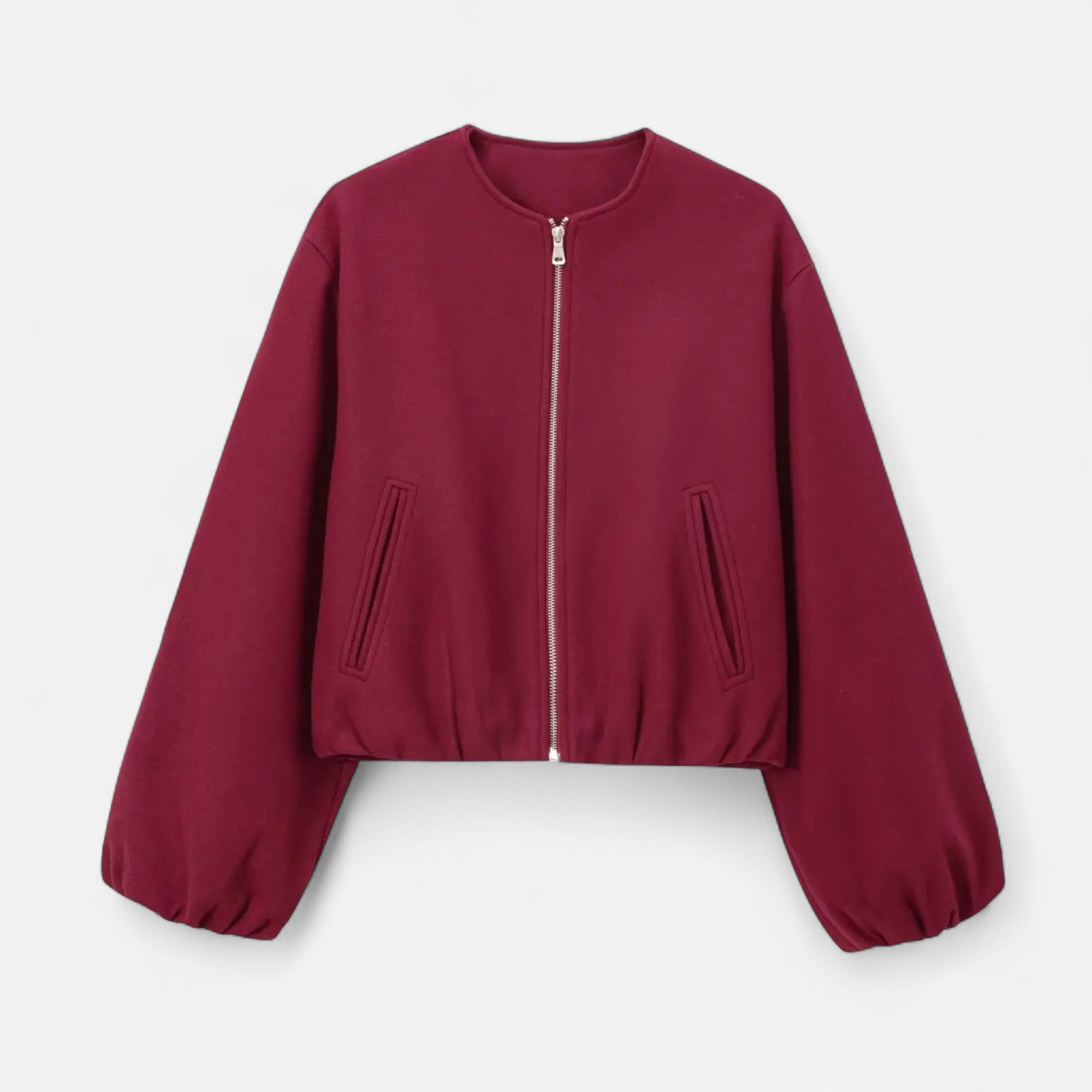 Vellardo Moda | Women's Soft Bomber Jacket with Round Neck – Elegant Comfort