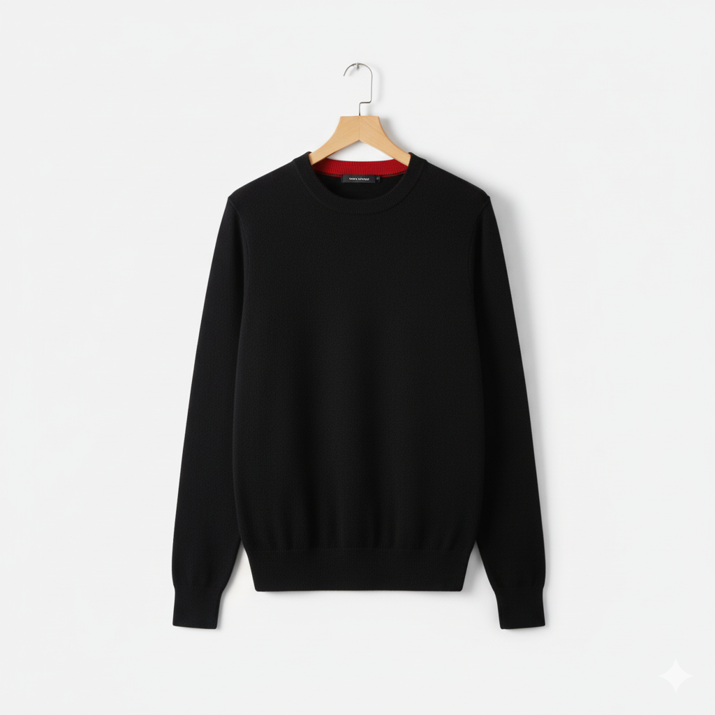 Vellardo Moda | Men's Wool Sweater – Classic Round Neck