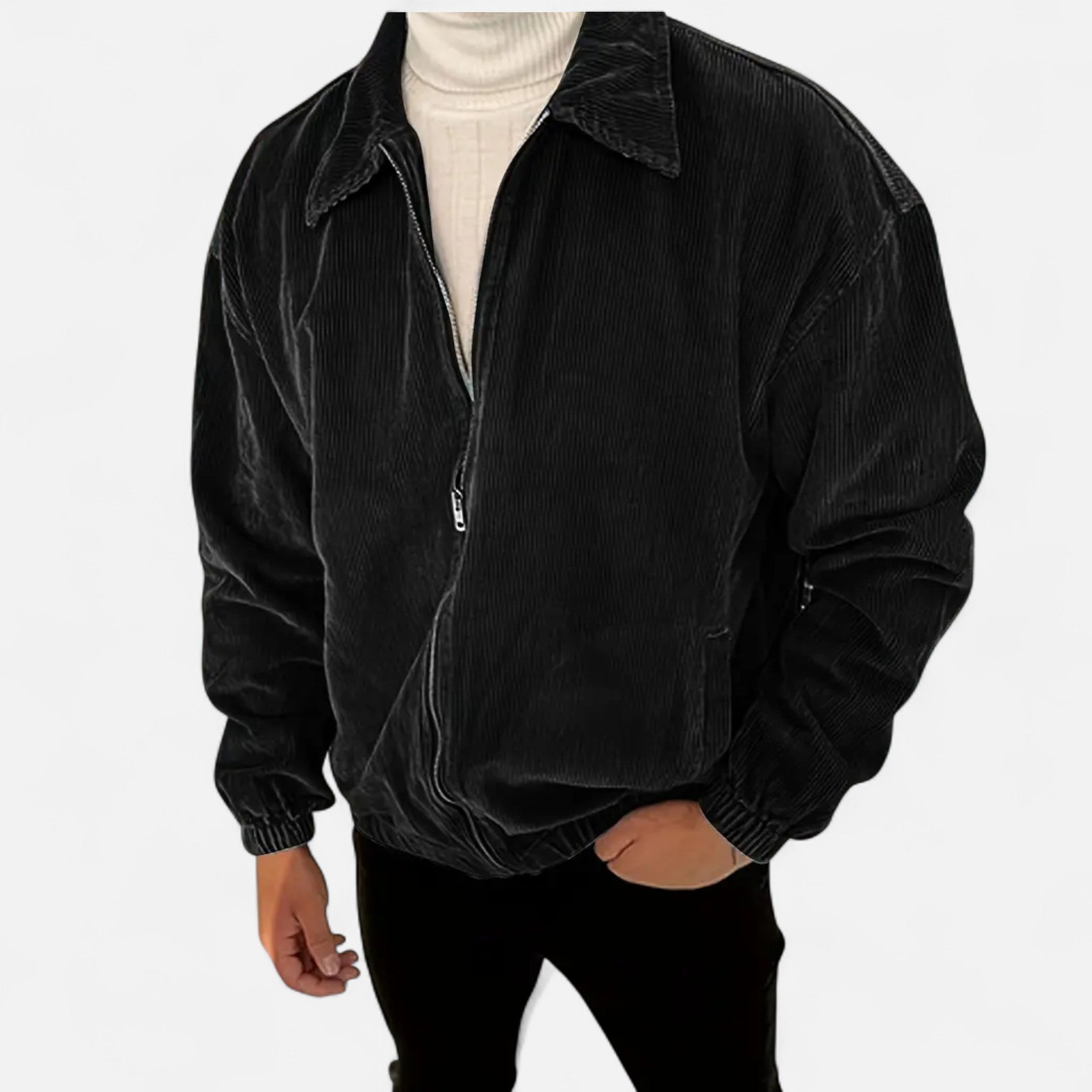 Vellardo Moda | Men's Ribbed Loose Fit Jacket – Modern Comfort and Style