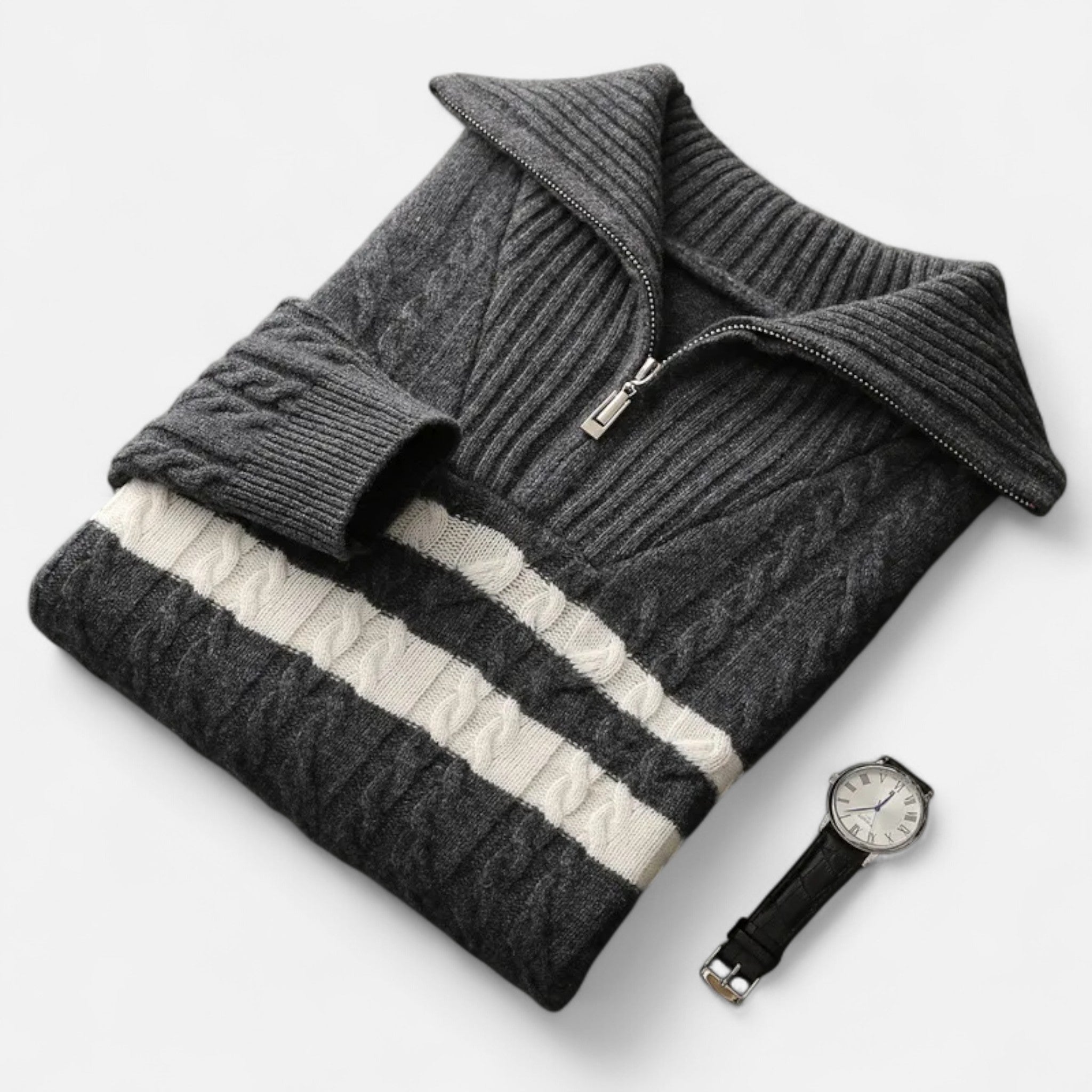 Vellardo Moda | Men's High Collar Zipper Sweater