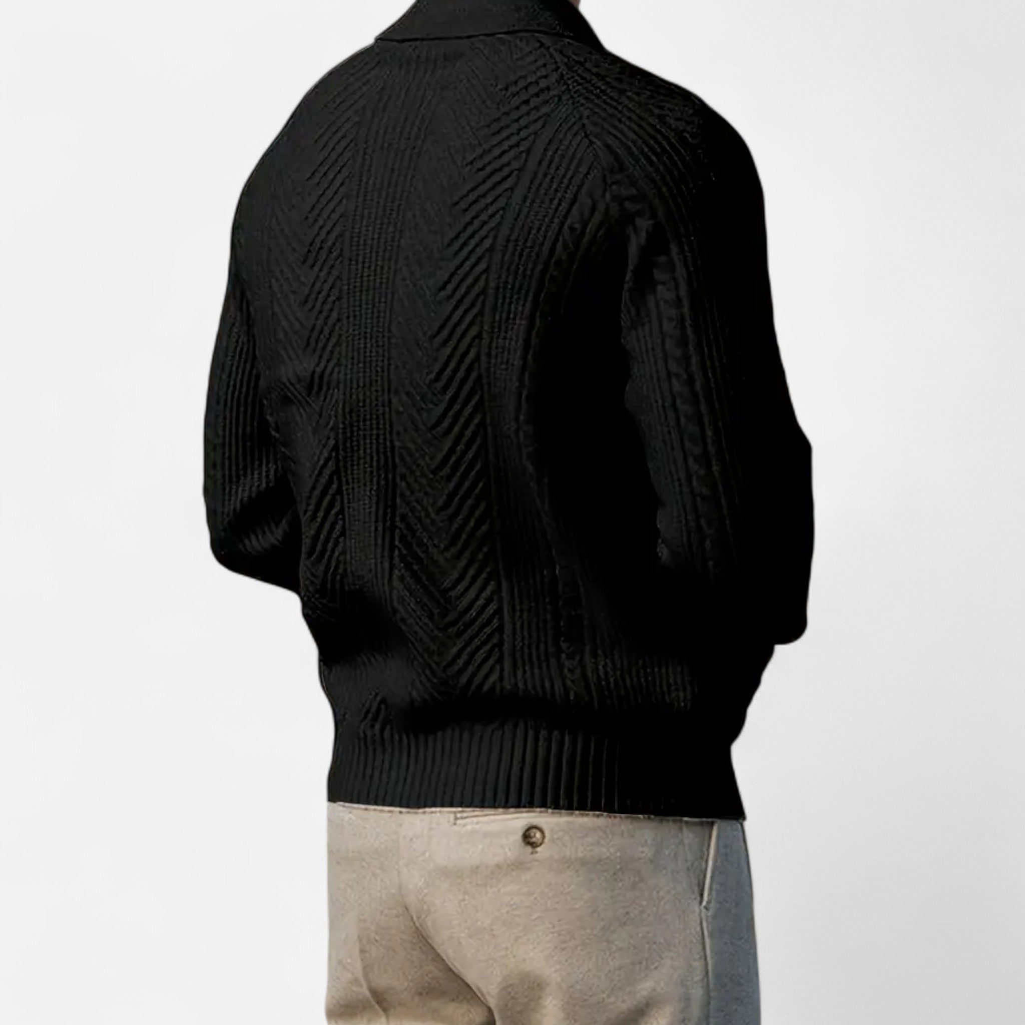 Vellardo Moda | Men's Retro Sweater with Semi-Open Neckline – Style and Warmth in One