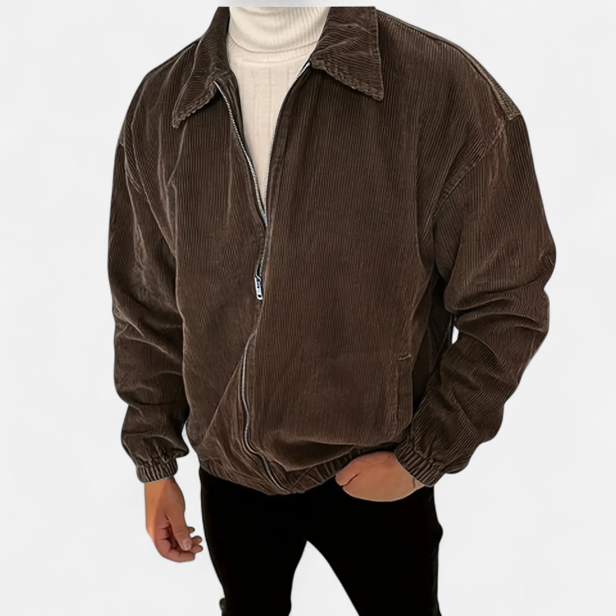 Vellardo Moda | Men's Ribbed Loose Fit Jacket – Modern Comfort and Style