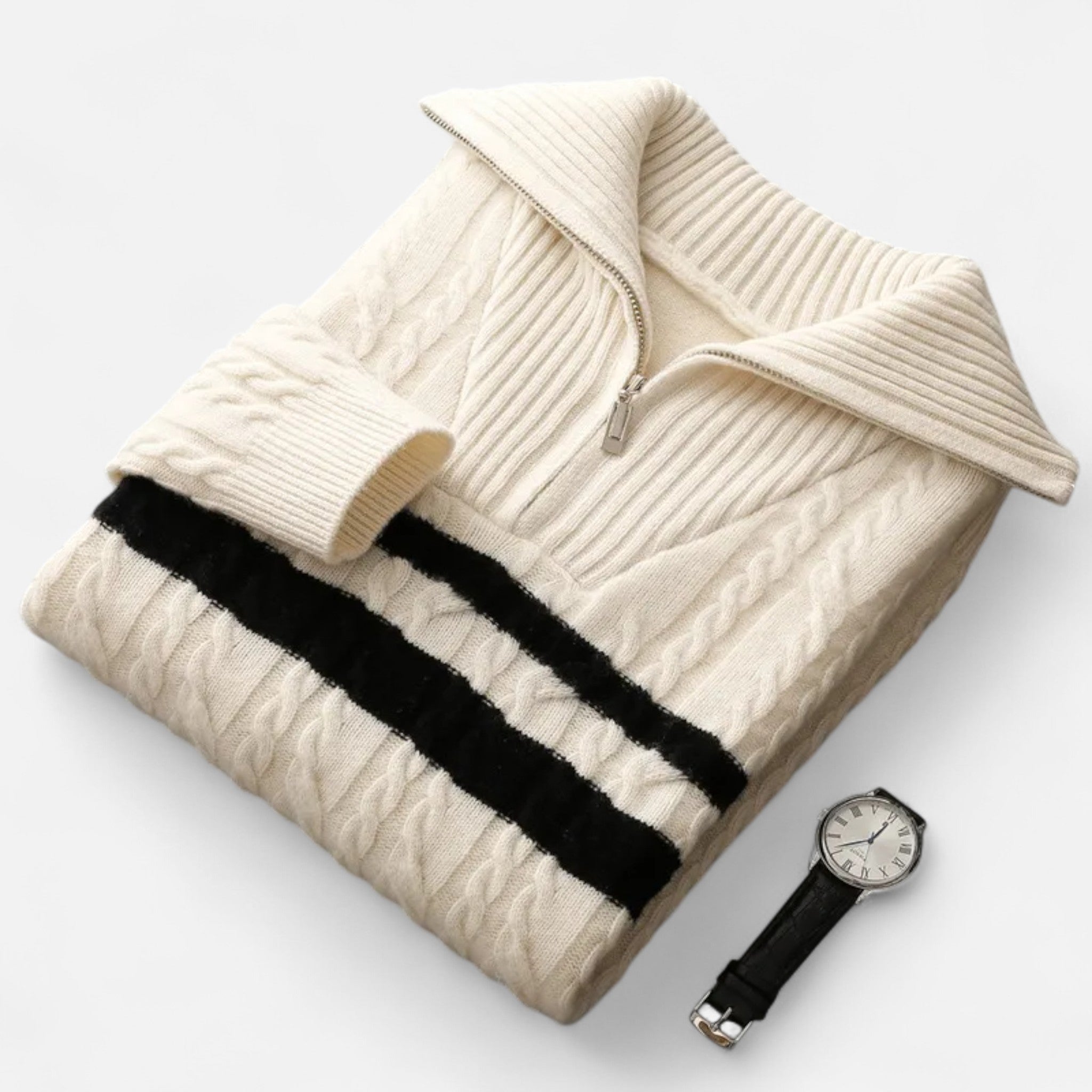 Vellardo Moda | Men's High Collar Zipper Sweater