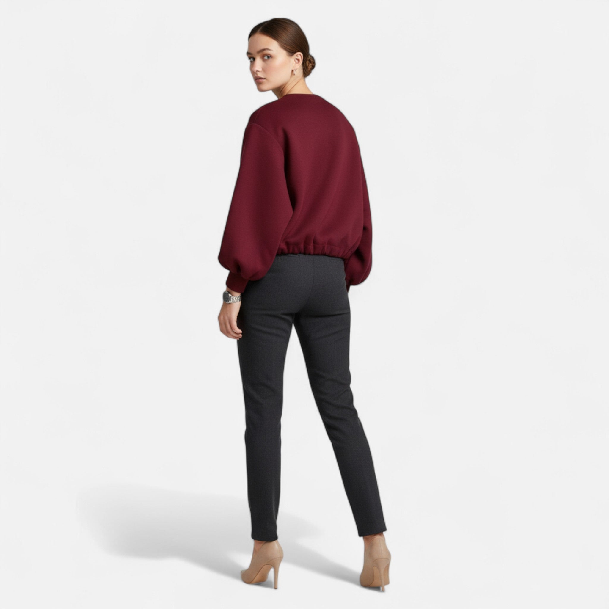 Vellardo Moda | Women's Soft Bomber Jacket with Round Neck – Elegant Comfort