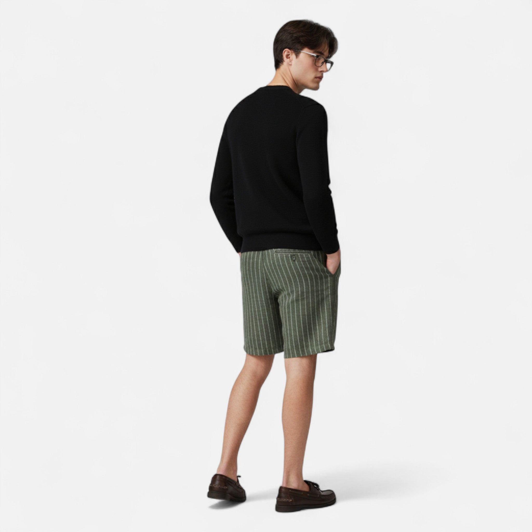 Vellardo Moda | Men's Linen Striped Shorts – Summer Elegance