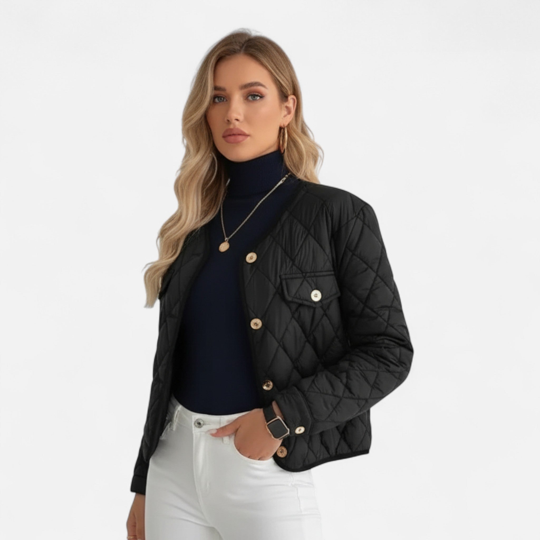 Vellardo Moda | Puffed Women's Coat with Diamond Pattern – Classic Warmth and Style