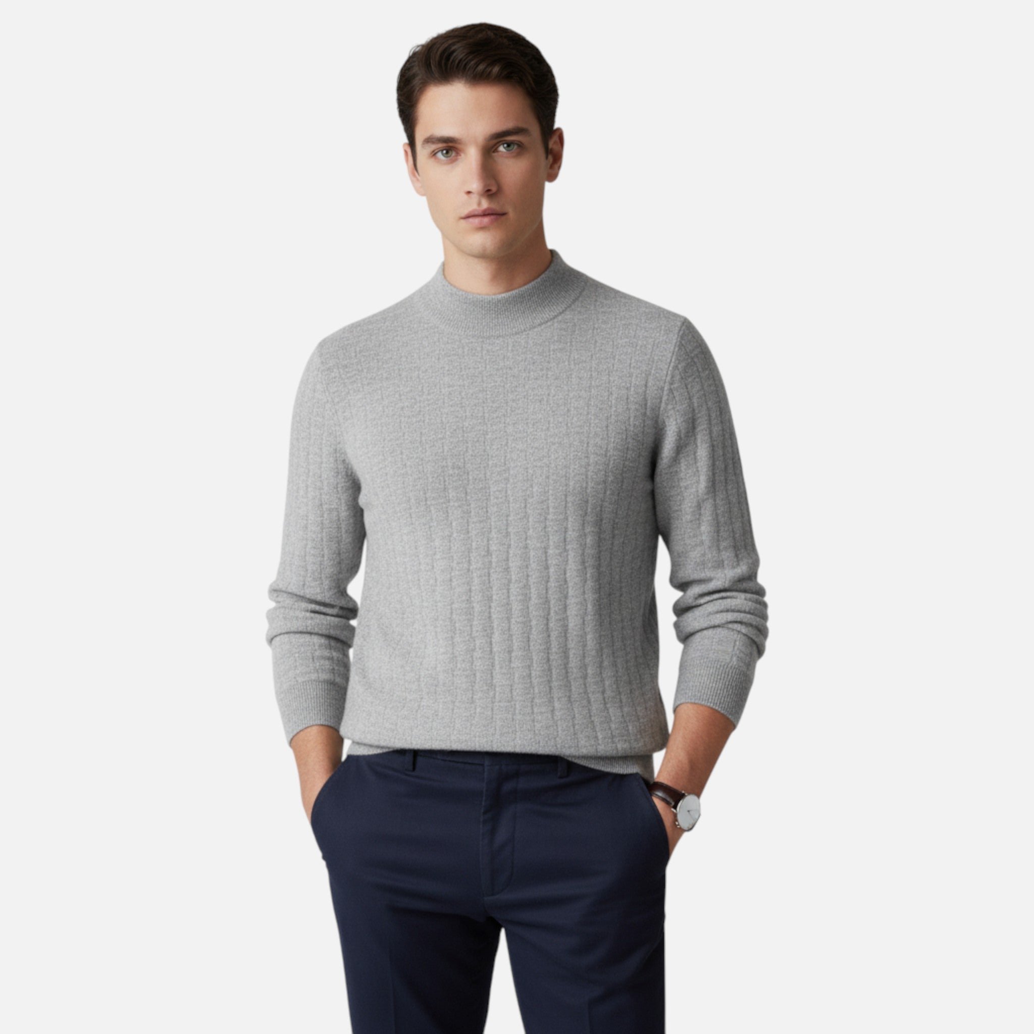 Vellardo Moda | Men's Sweater with a Half-High Collar