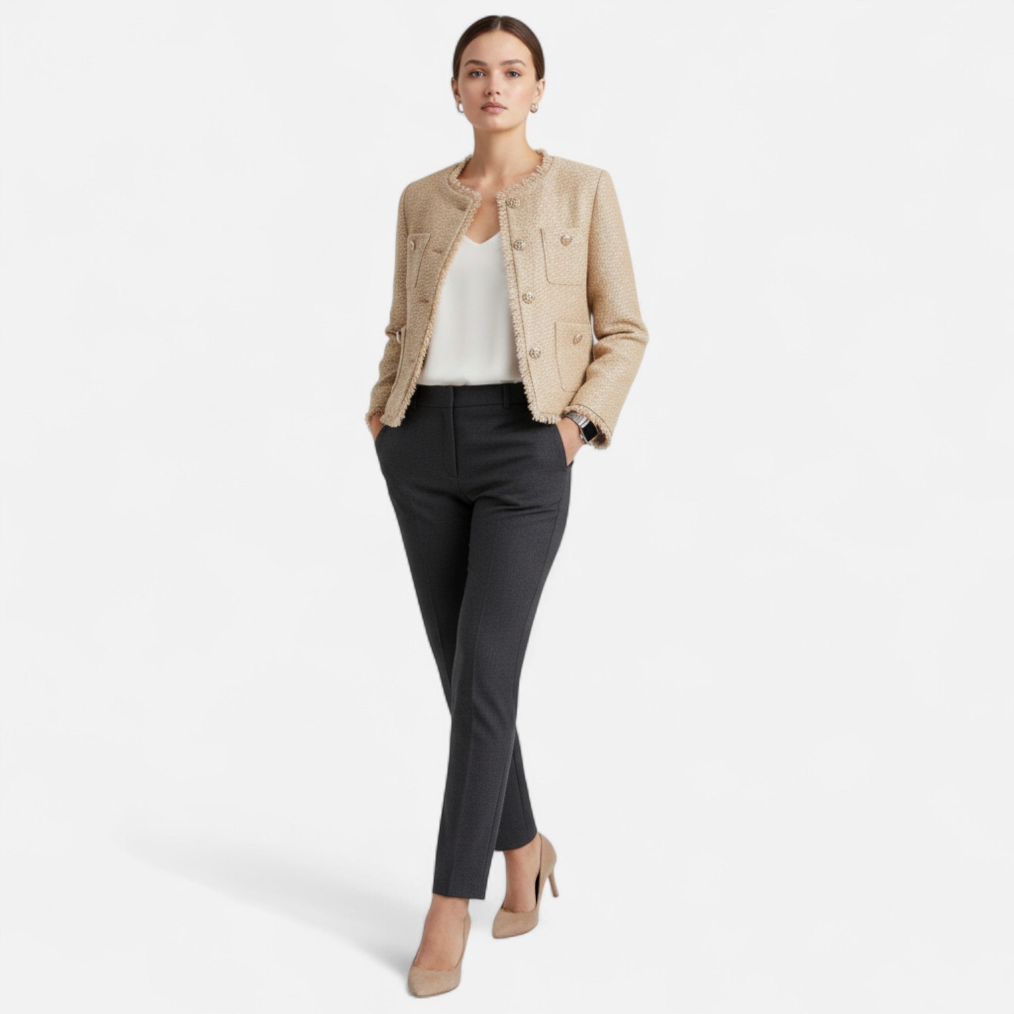 Vellardo Moda | Women's Elegant Tweed Blazer – Timeless Style