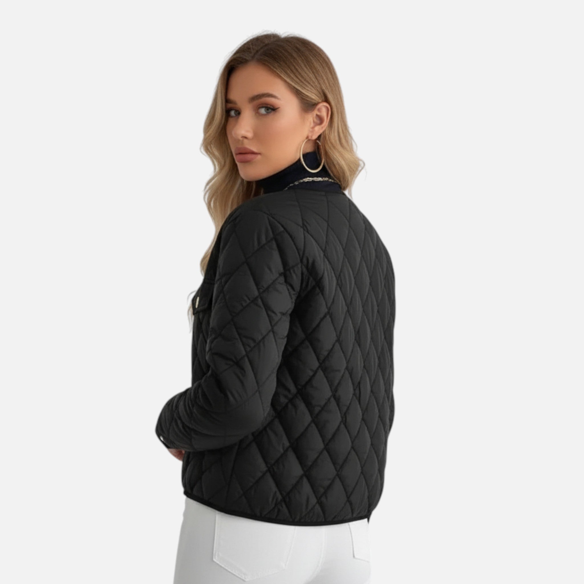 Vellardo Moda | Puffed Women's Coat with Diamond Pattern – Classic Warmth and Style