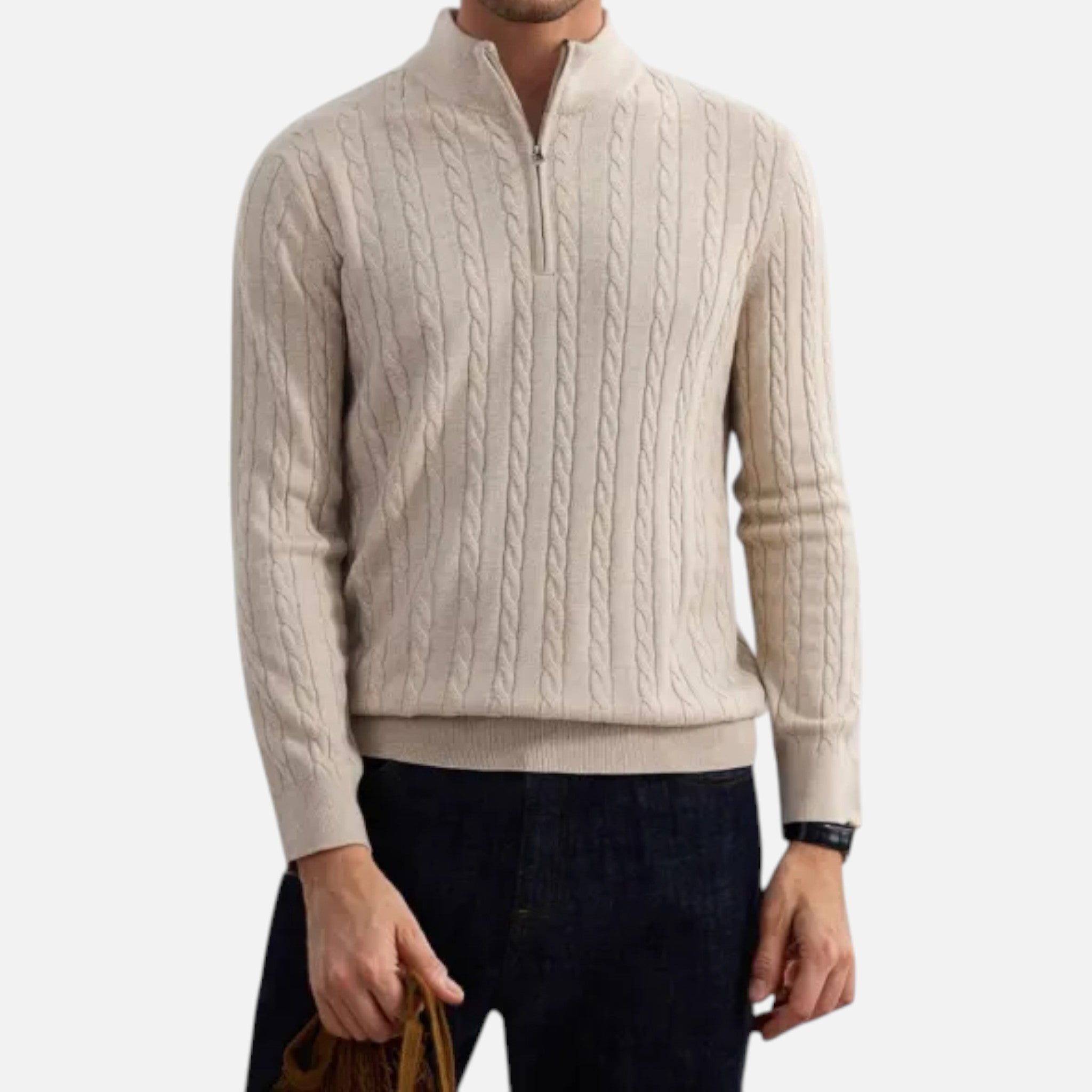 Vellardo Moda | Men's Zipper Sweater in Old Money Style