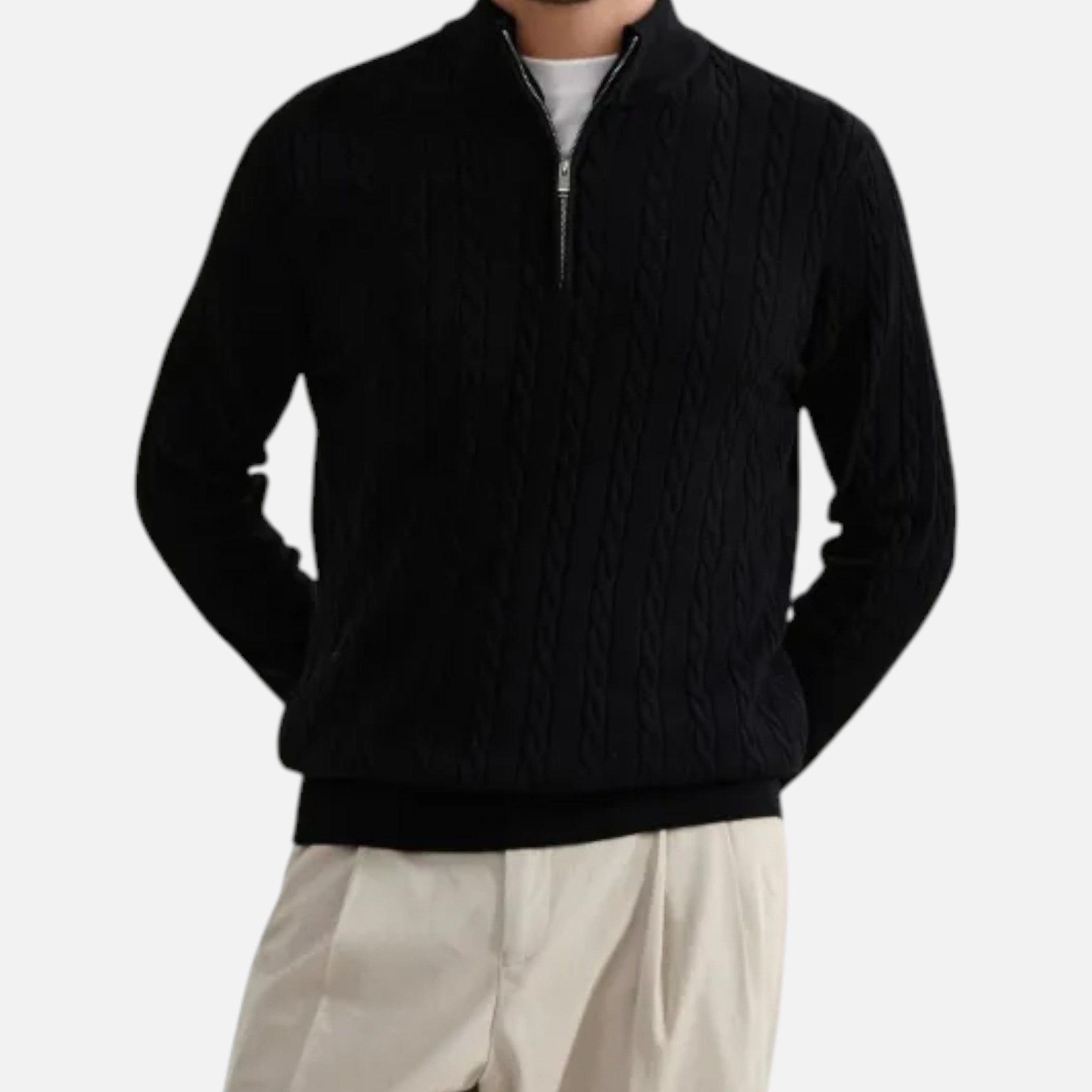 Vellardo Moda | Men's Zipper Sweater in Old Money Style
