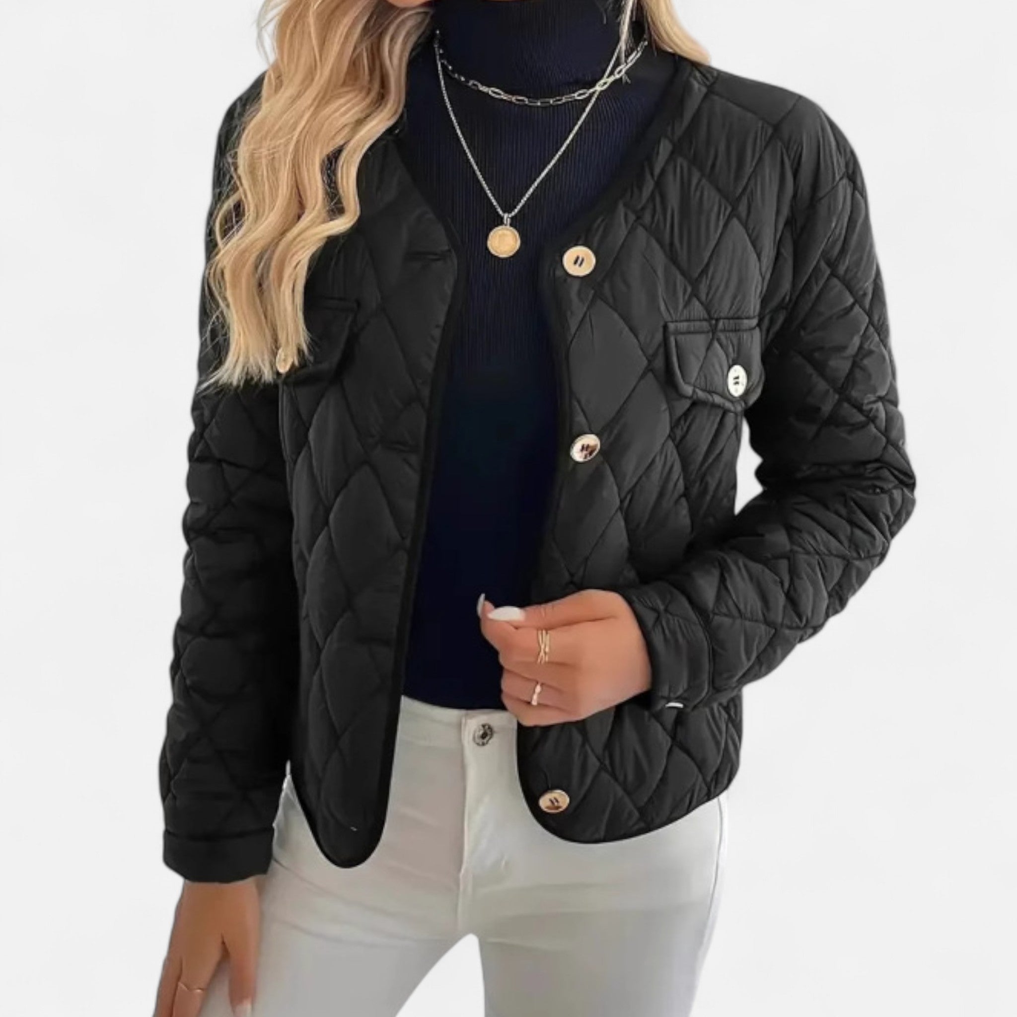 Vellardo Moda | Puffed Women's Coat with Diamond Pattern – Classic Warmth and Style