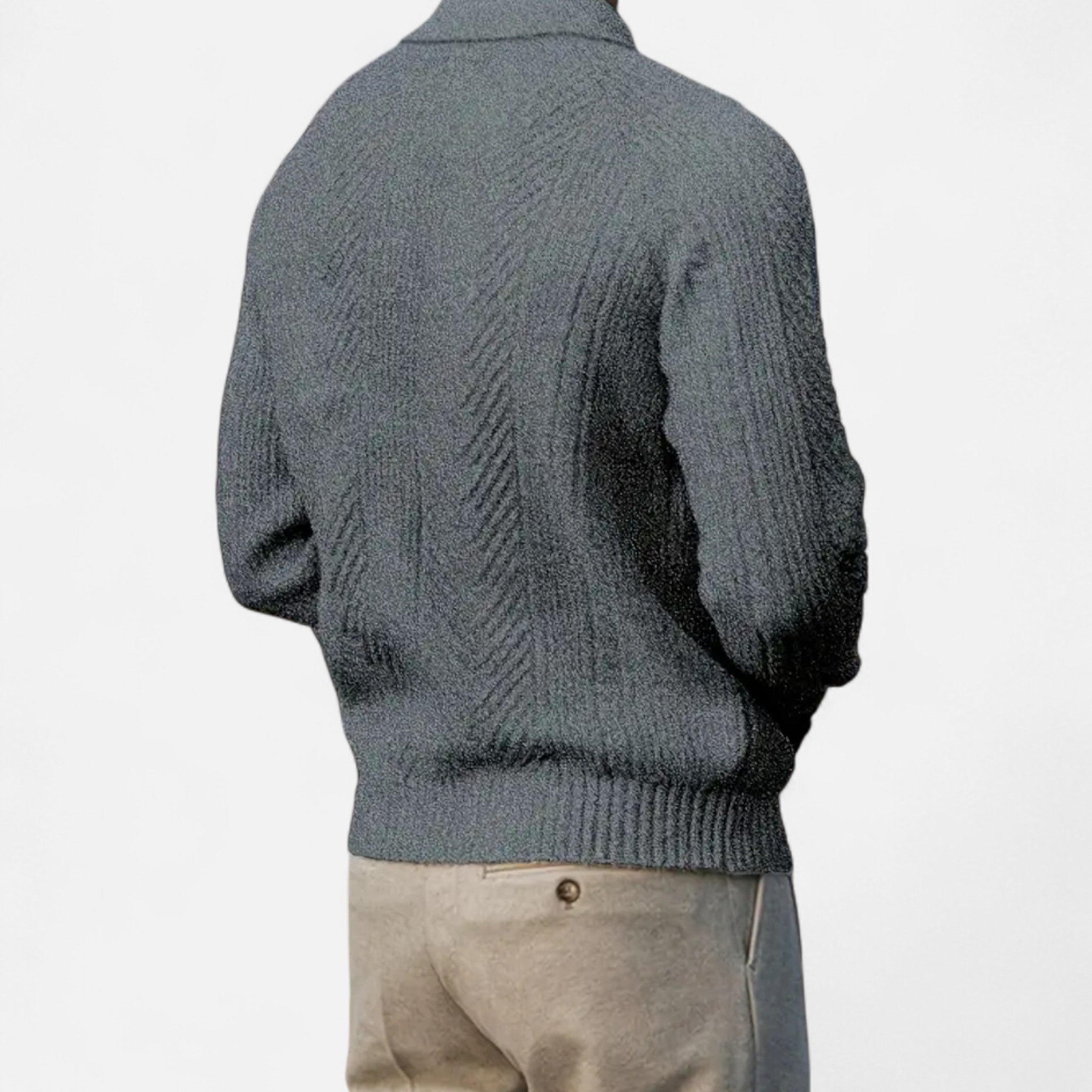 Vellardo Moda | Men's Retro Sweater with Semi-Open Neckline – Style and Warmth in One
