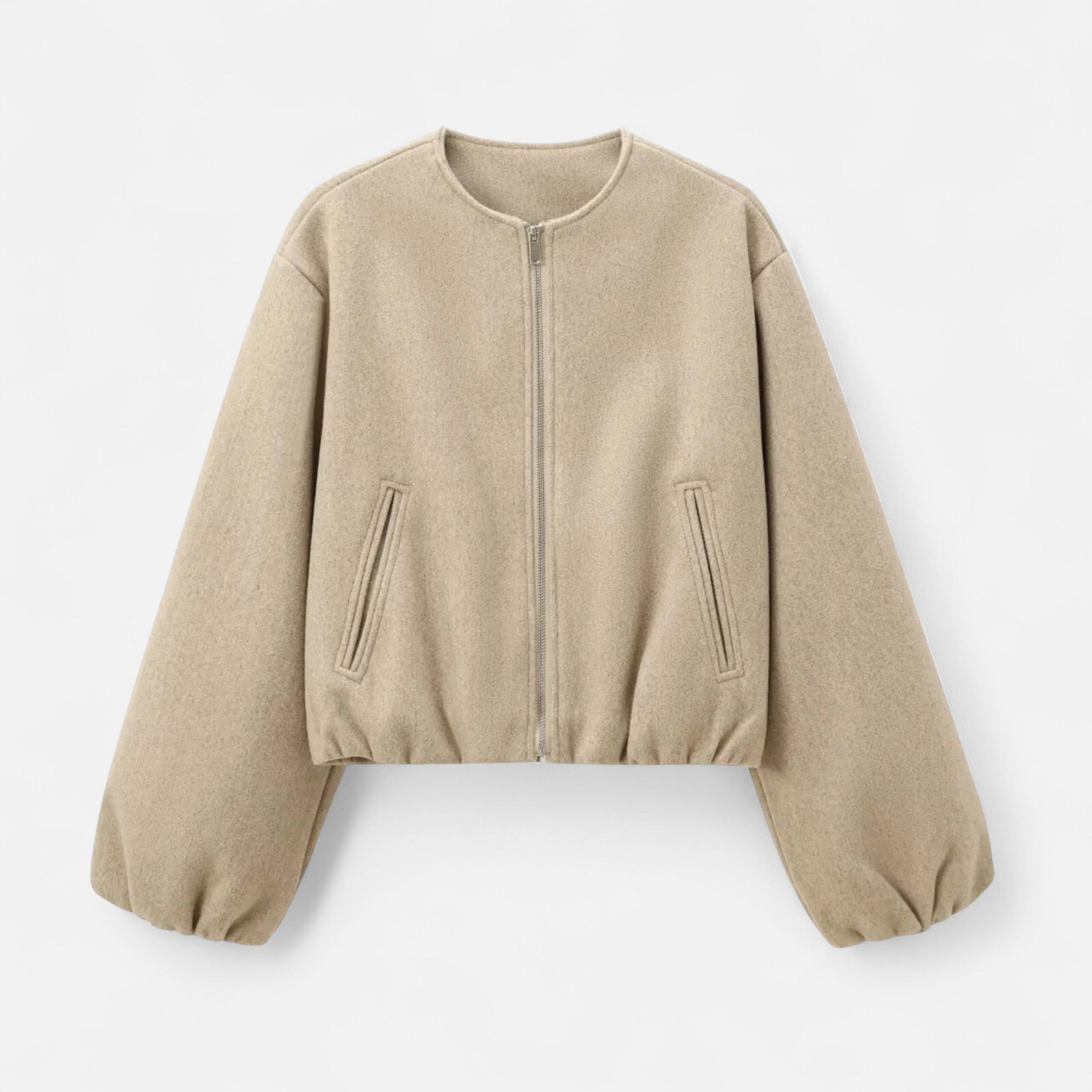 Vellardo Moda | Women's Soft Bomber Jacket with Round Neck – Elegant Comfort