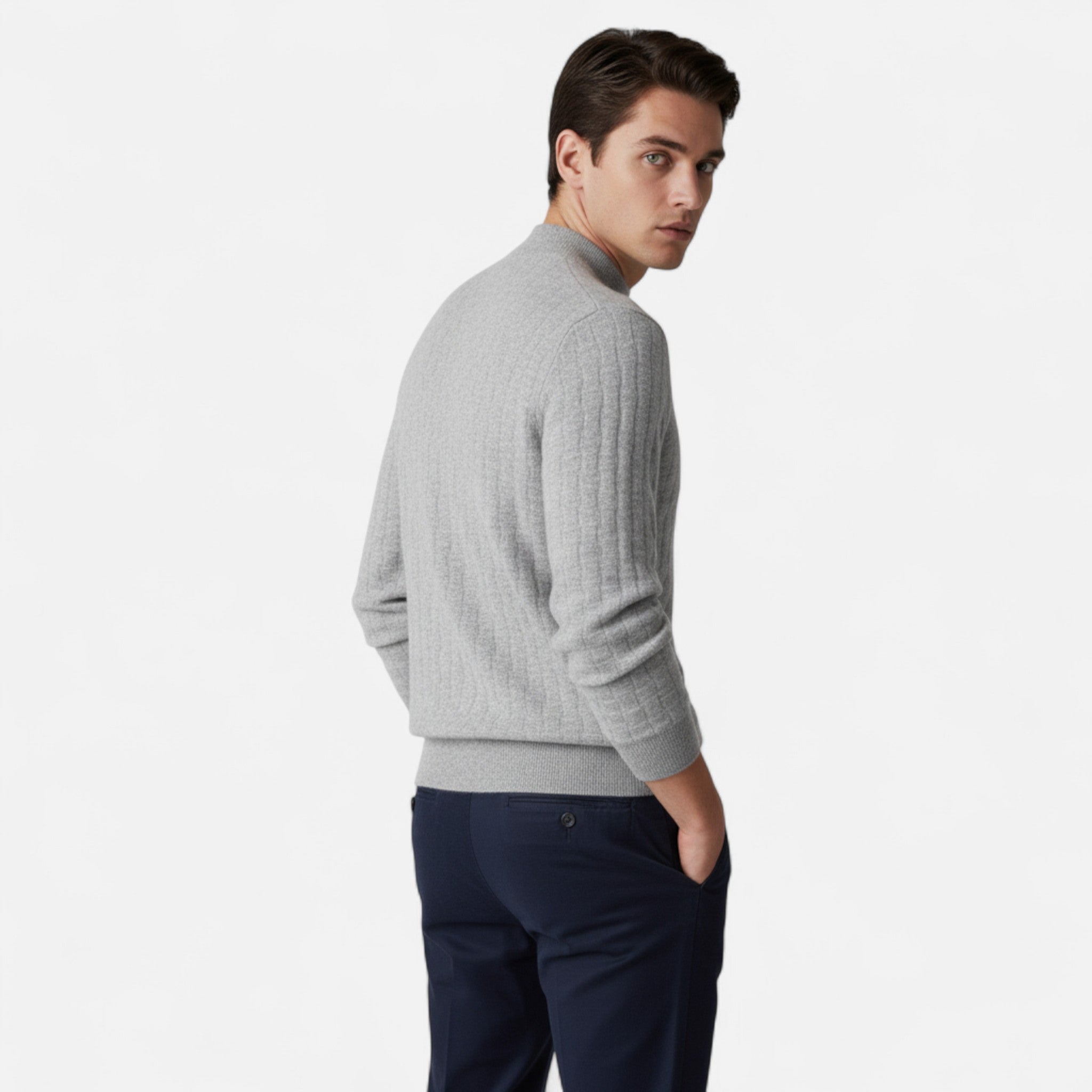 Vellardo Moda | Men's Sweater with a Half-High Collar