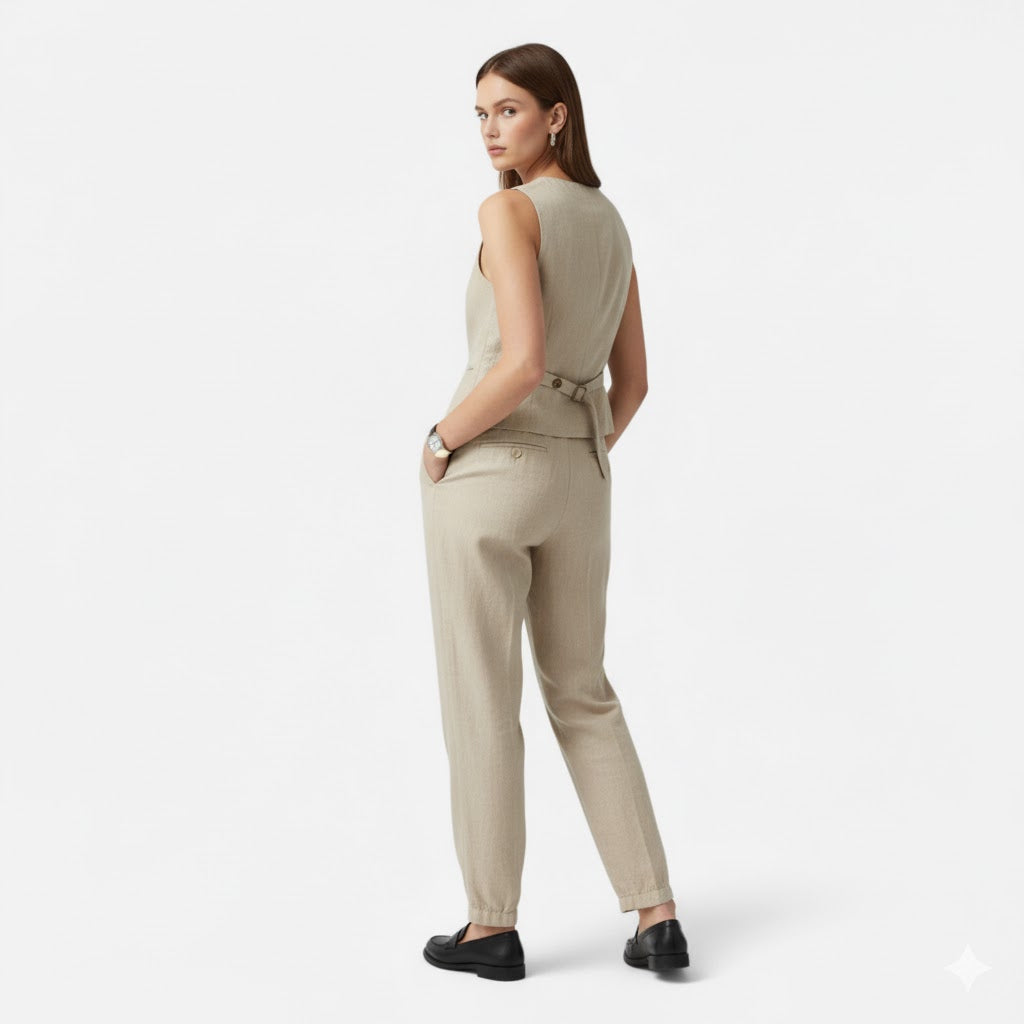 Vellardo Moda | Women's Linen Suit – Vest and Pants